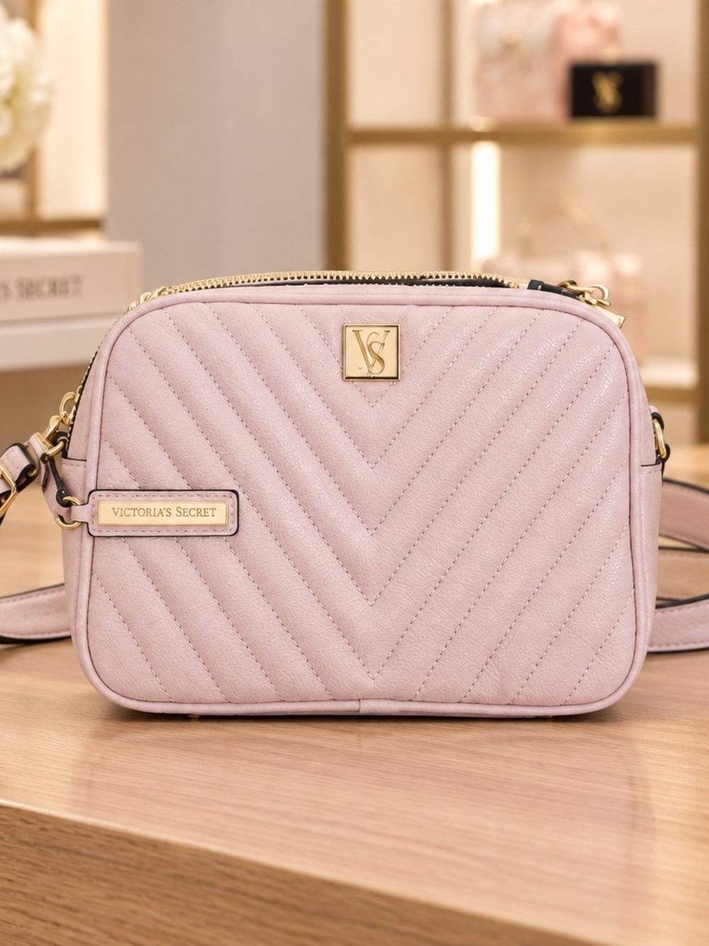 Victoria's Secret V-quilt Pink Color Shoulder Bag Crossbody Purse